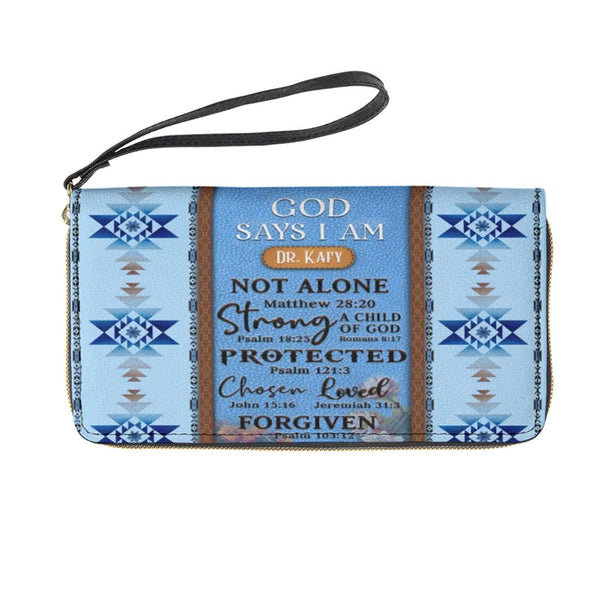 Personalized God Says I Am Clutch Purse