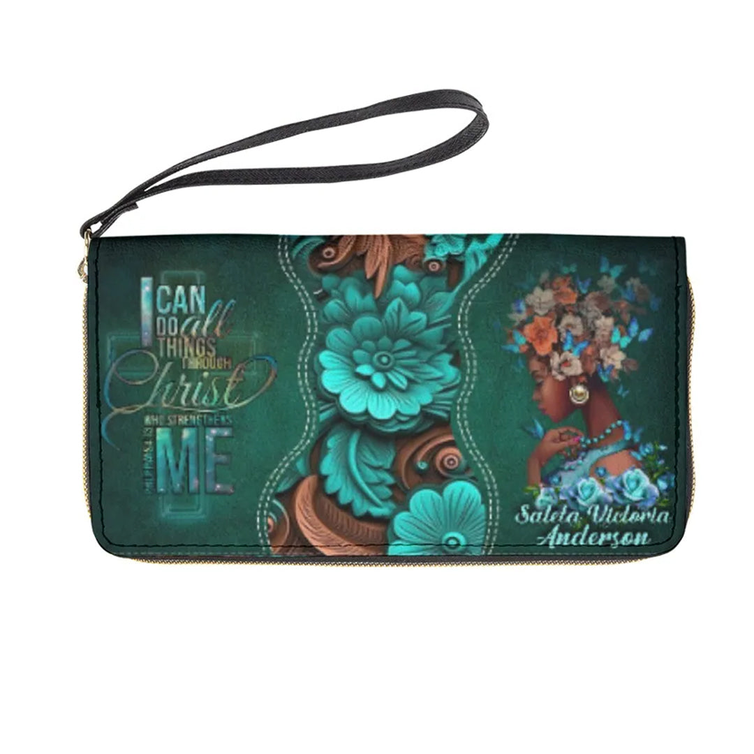 Personalized I Can Do All Things Christ Clutch