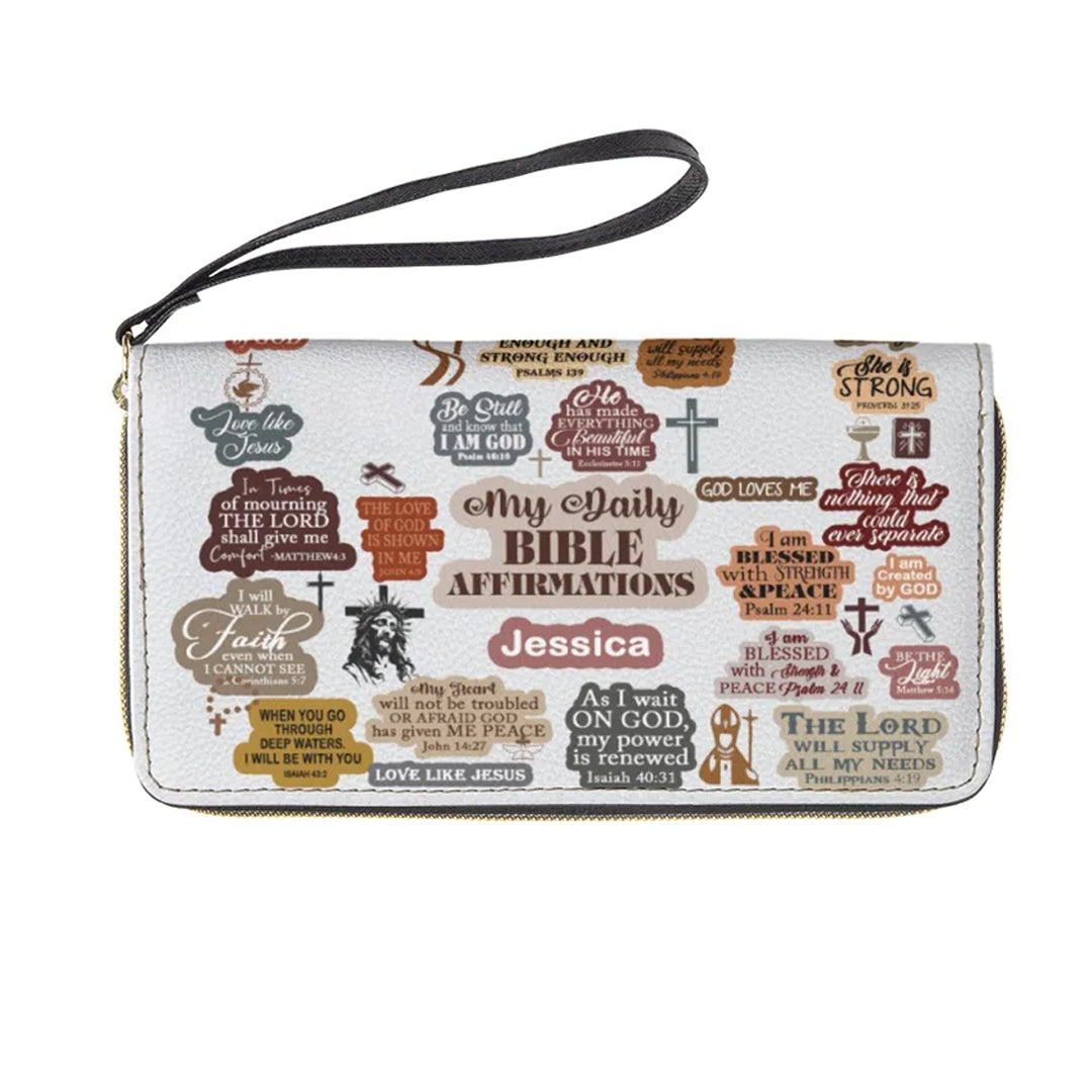 Personalized Bible Affirmations Clutch Purse
