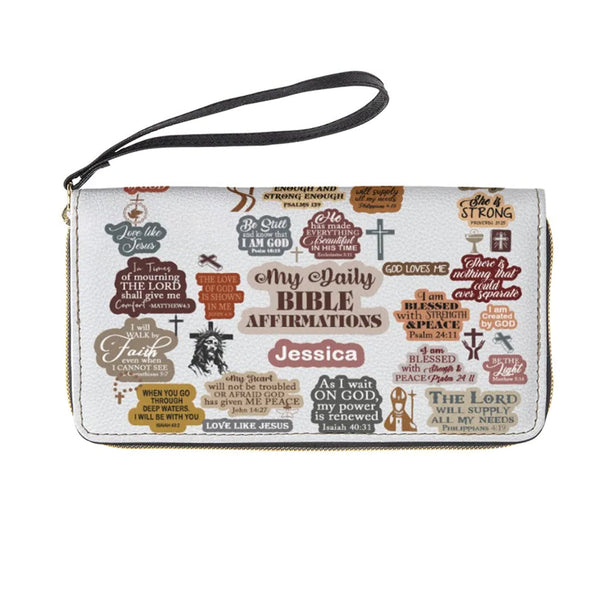 Personalized Bible Affirmations Clutch Purse