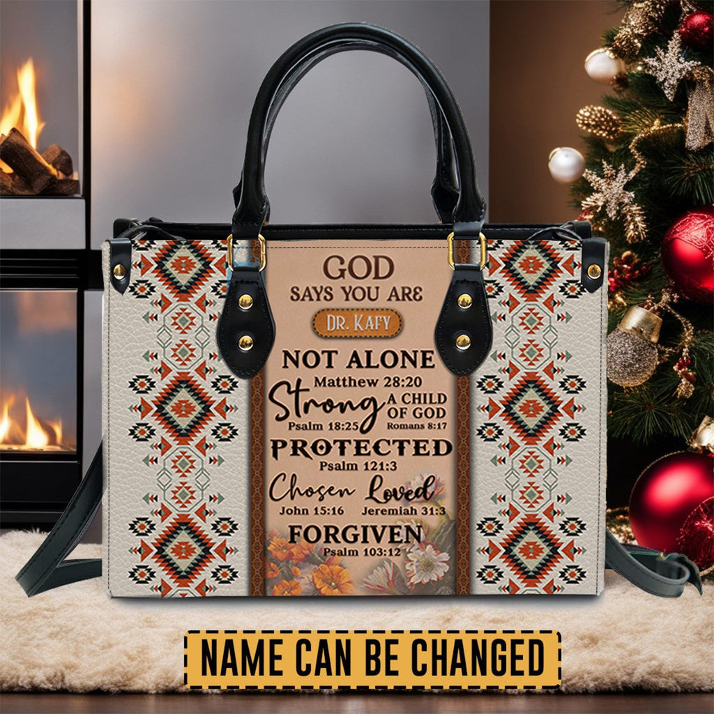 God Says You Are Southwest Leather Handbag