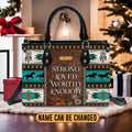 I Am Strong Loved Worthy Leather Handbag