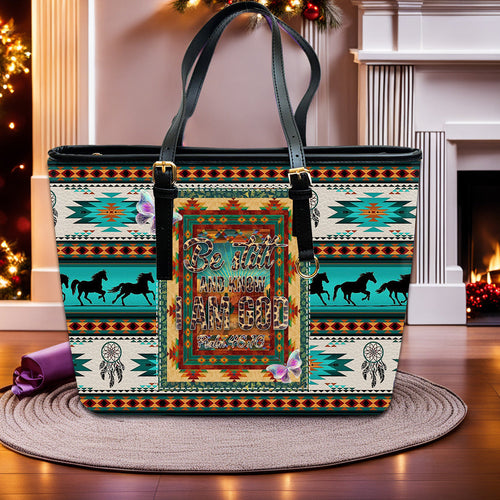 Be Still And Know I Am God Leather Handbag