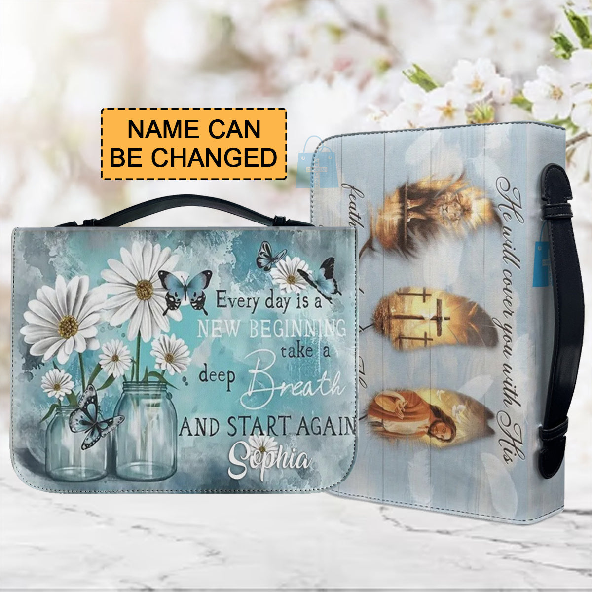 Personalized He Will Cover You Bible Cover