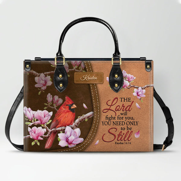 Exodus 14:14 Cardinal Christian Leather Handbag