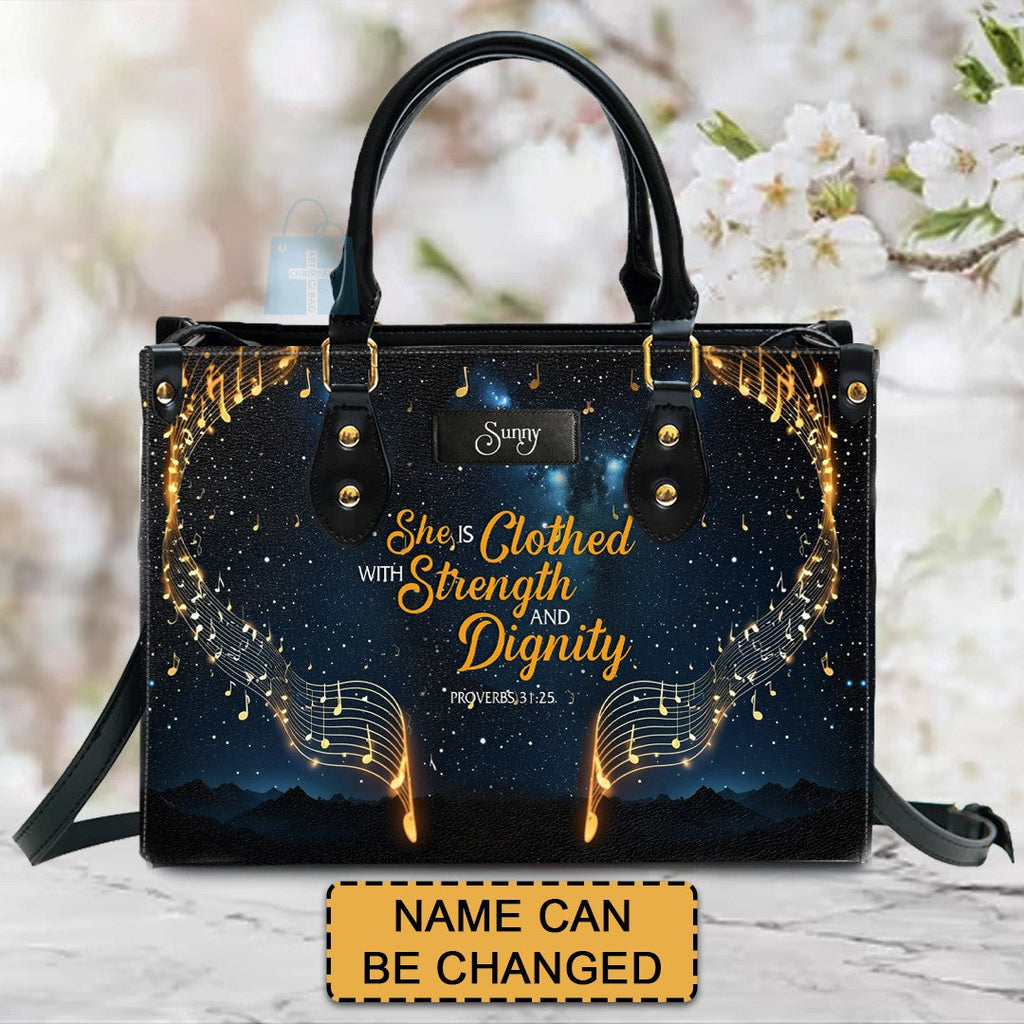 Strength & Dignity Christian Leather Handbag