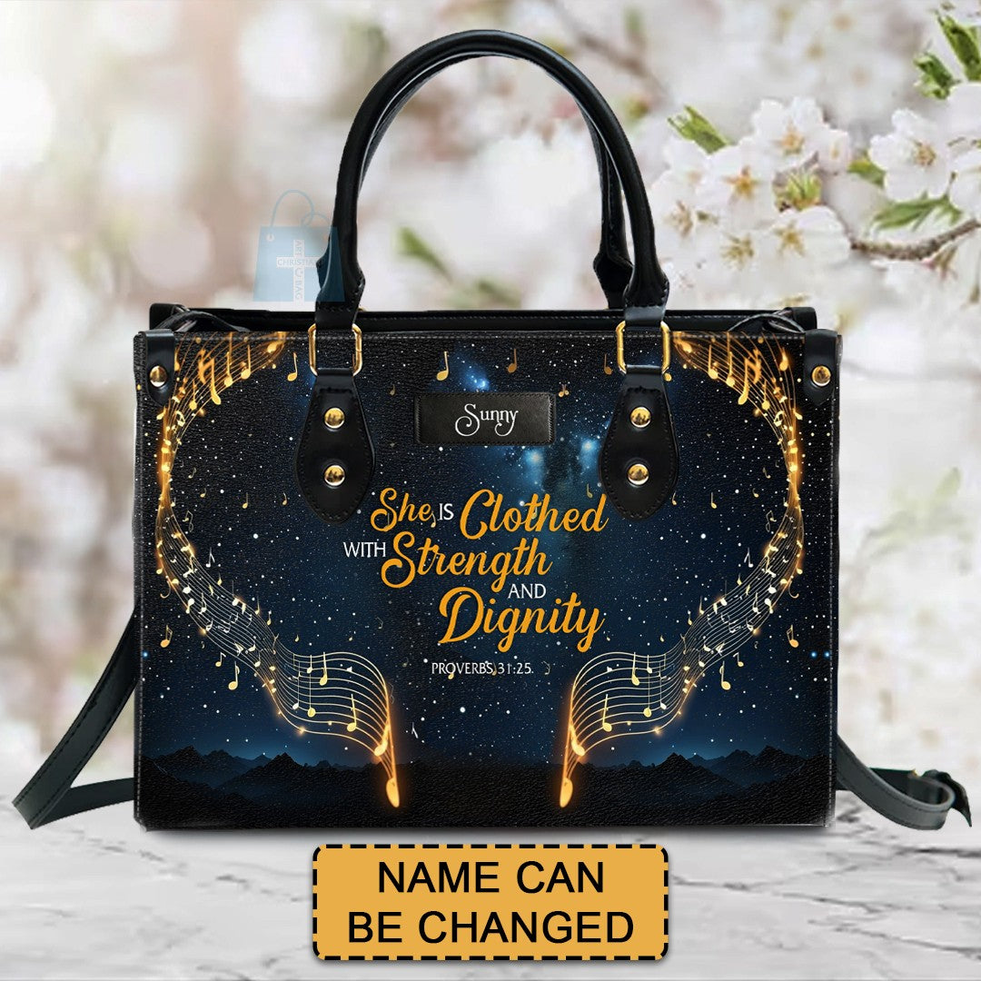 Strength & Dignity Christian Leather Handbag