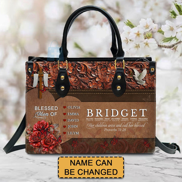Personalized Christian Faith Leather Handbag
