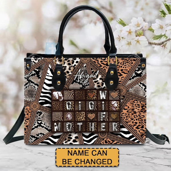 Personalized Christian Leather Tote Bag