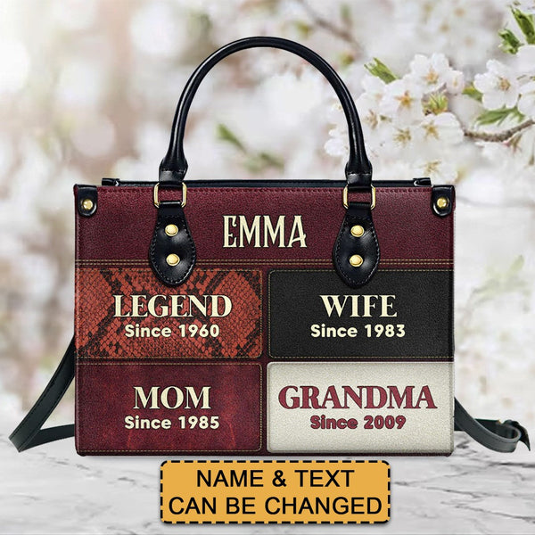 Personalized Milestone Leather Handbag