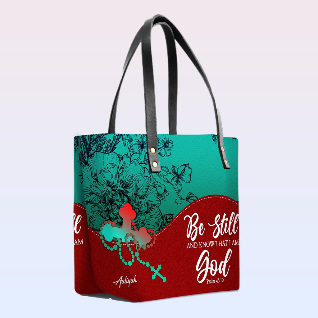 Personalized Christian Leather Tote Bag