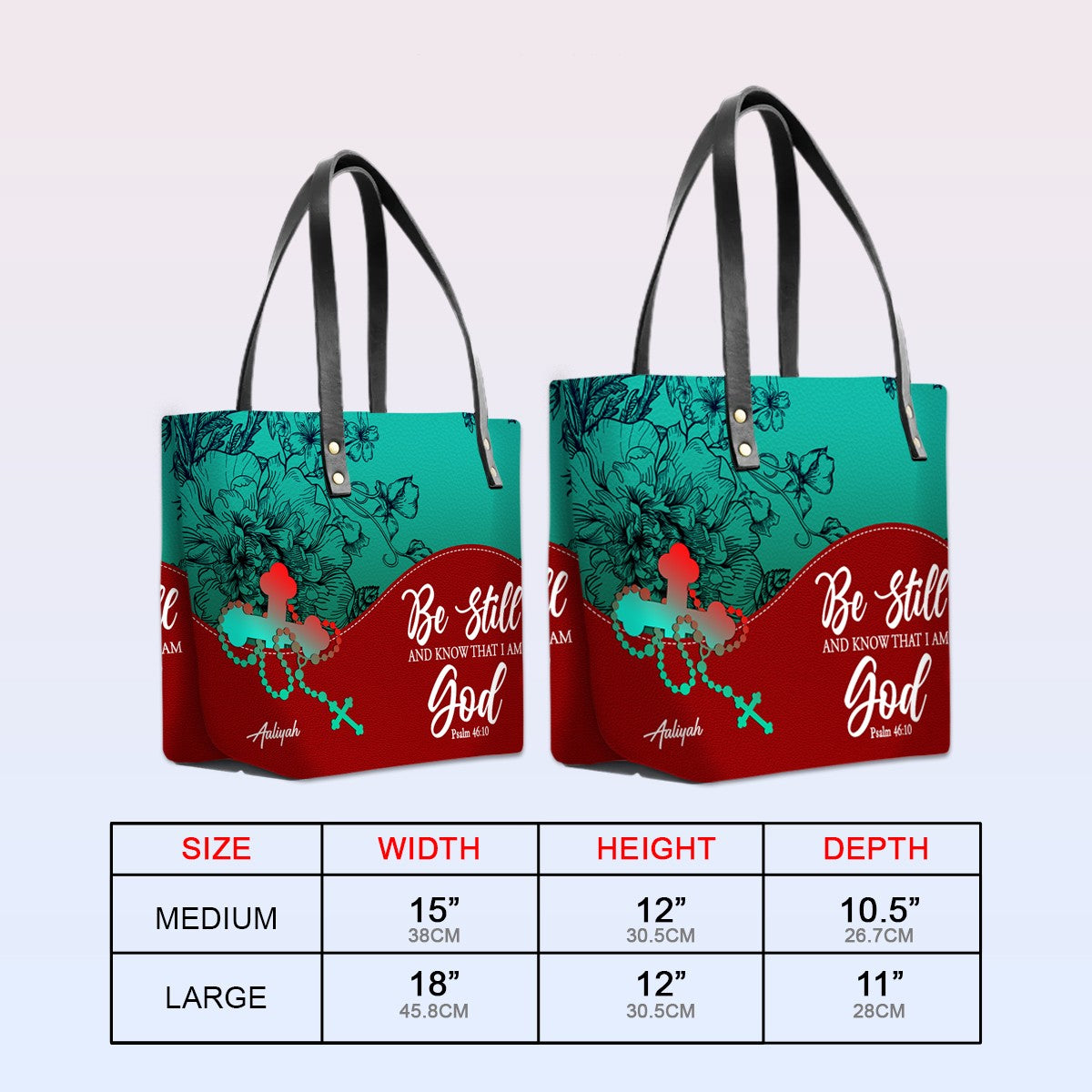 Personalized Christian Leather Tote Bag