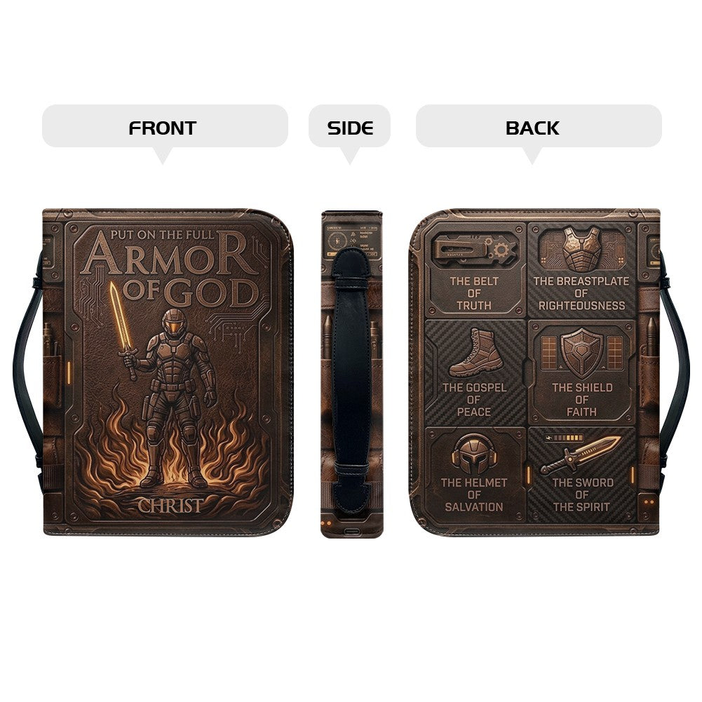 Personalized Armor of God Leather Bible Cover