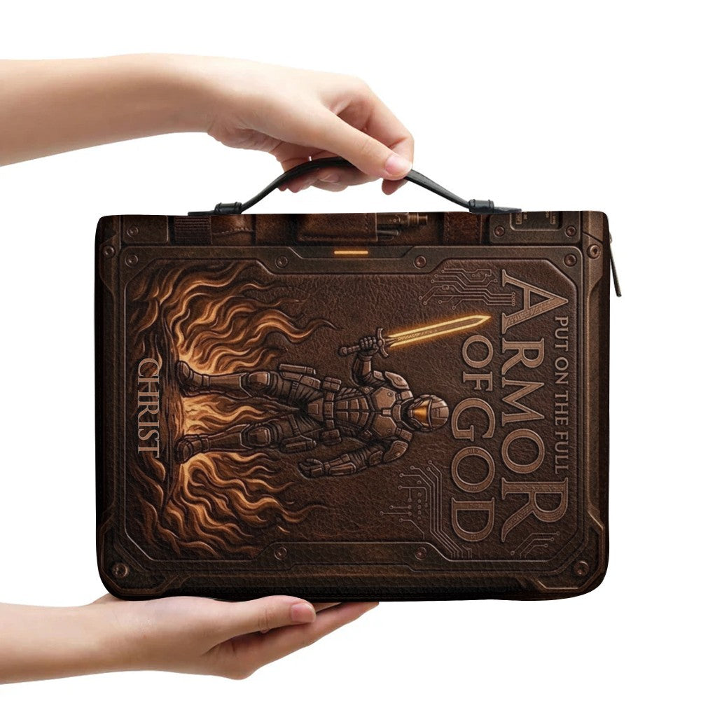 Personalized Armor of God Leather Bible Cover