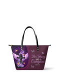 Courage Joshua 1:9 Christian Leather Tote Bag