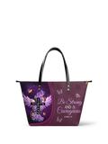 Courage Joshua 1:9 Leather Tote Bag