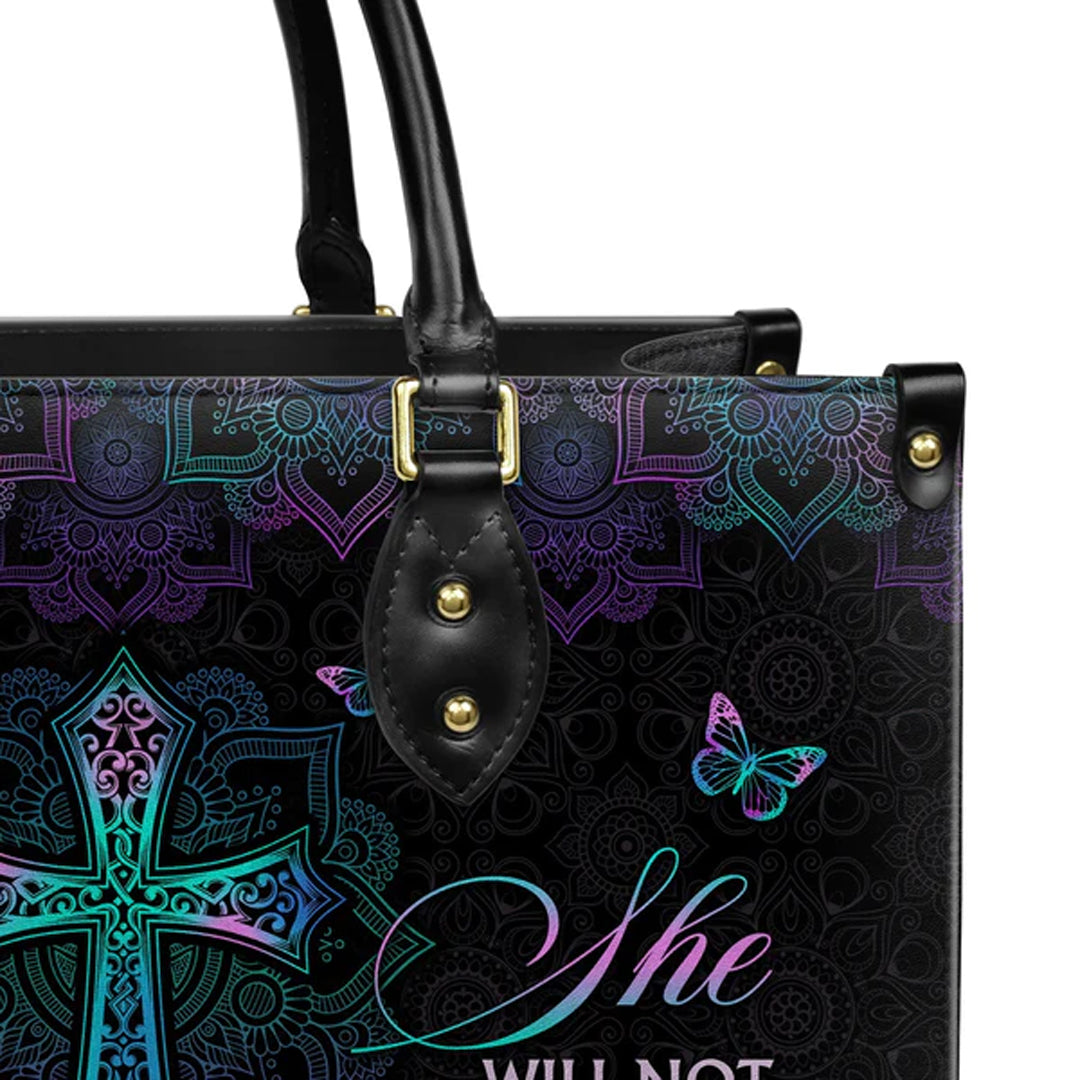 Psalm 46:5 Mandala Personalized Leather Handbag