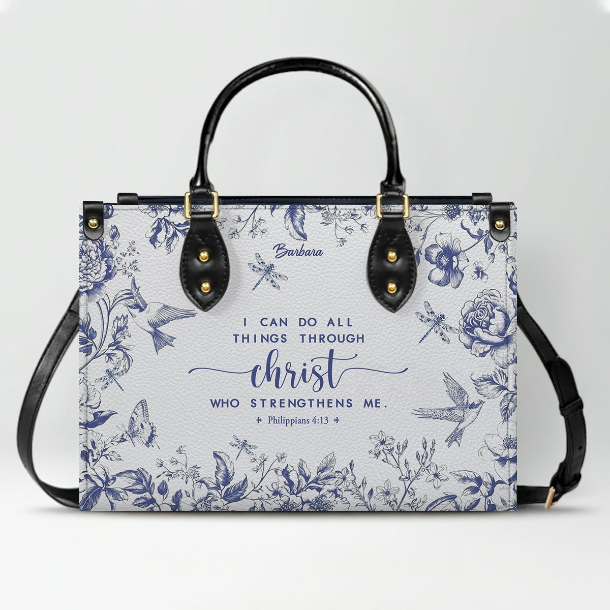 Personalized Bible Verse Leather Handbag