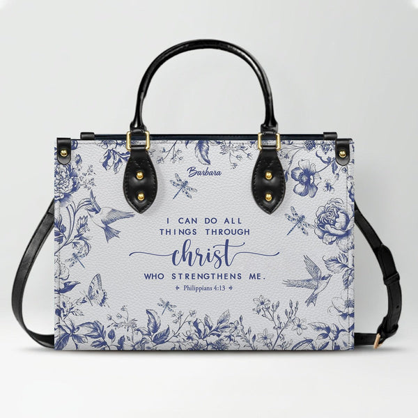 Personalized Bible Verse Leather Handbag