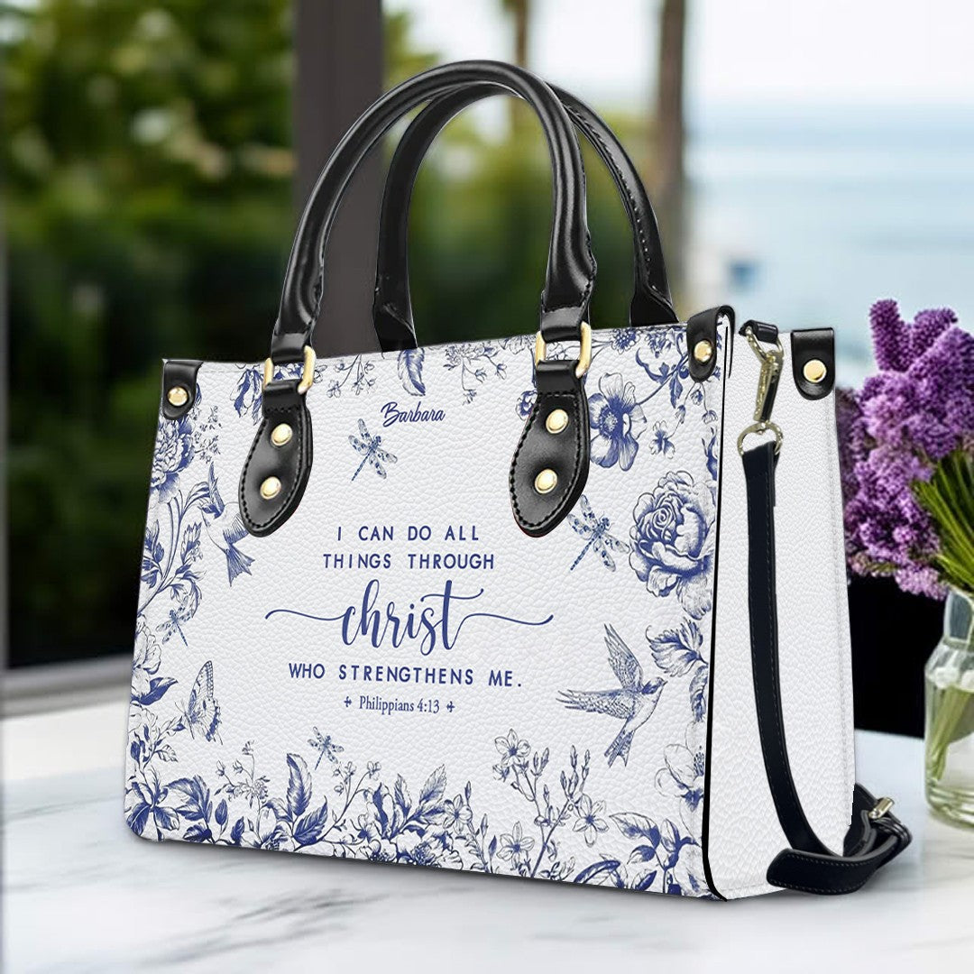 Personalized Bible Verse Leather Handbag