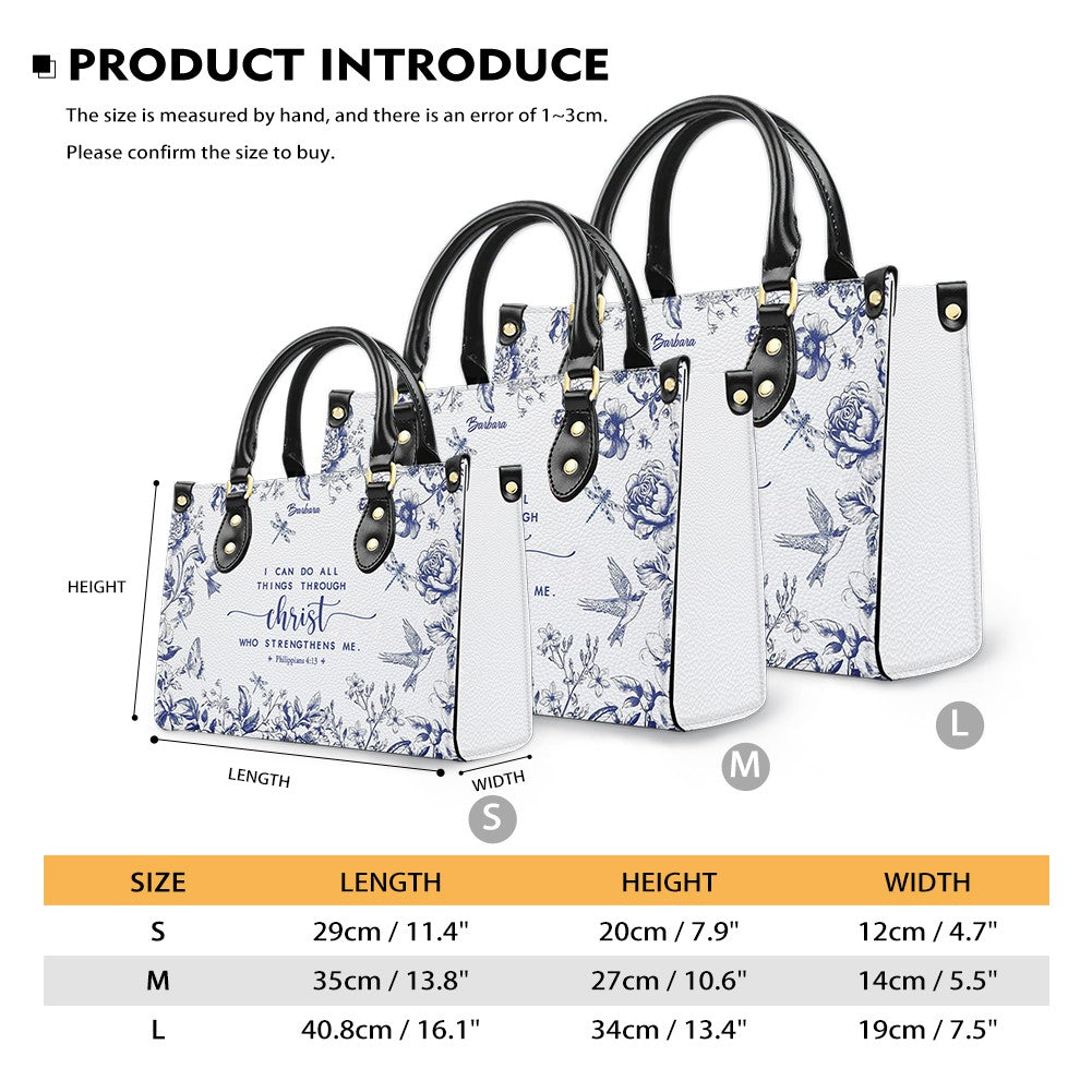 Personalized Bible Verse Leather Handbag
