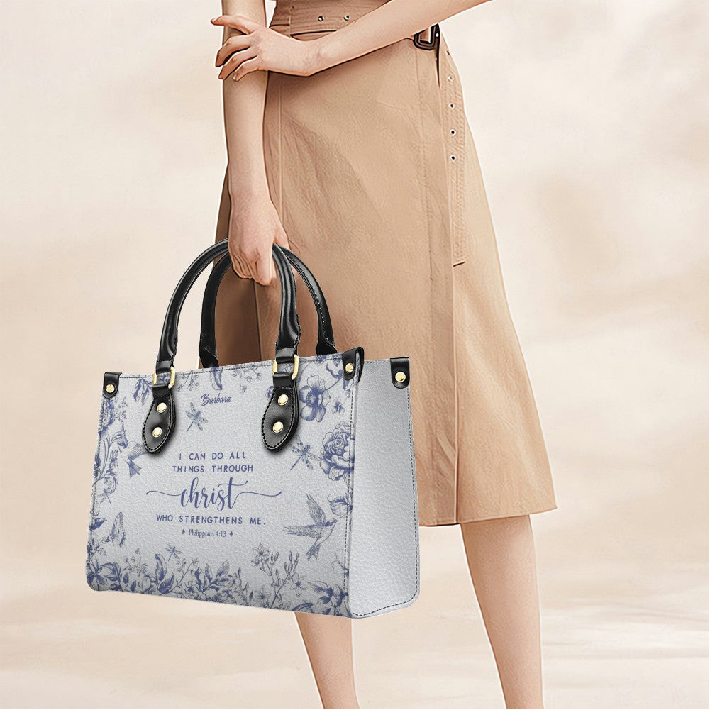 Personalized Bible Verse Leather Handbag
