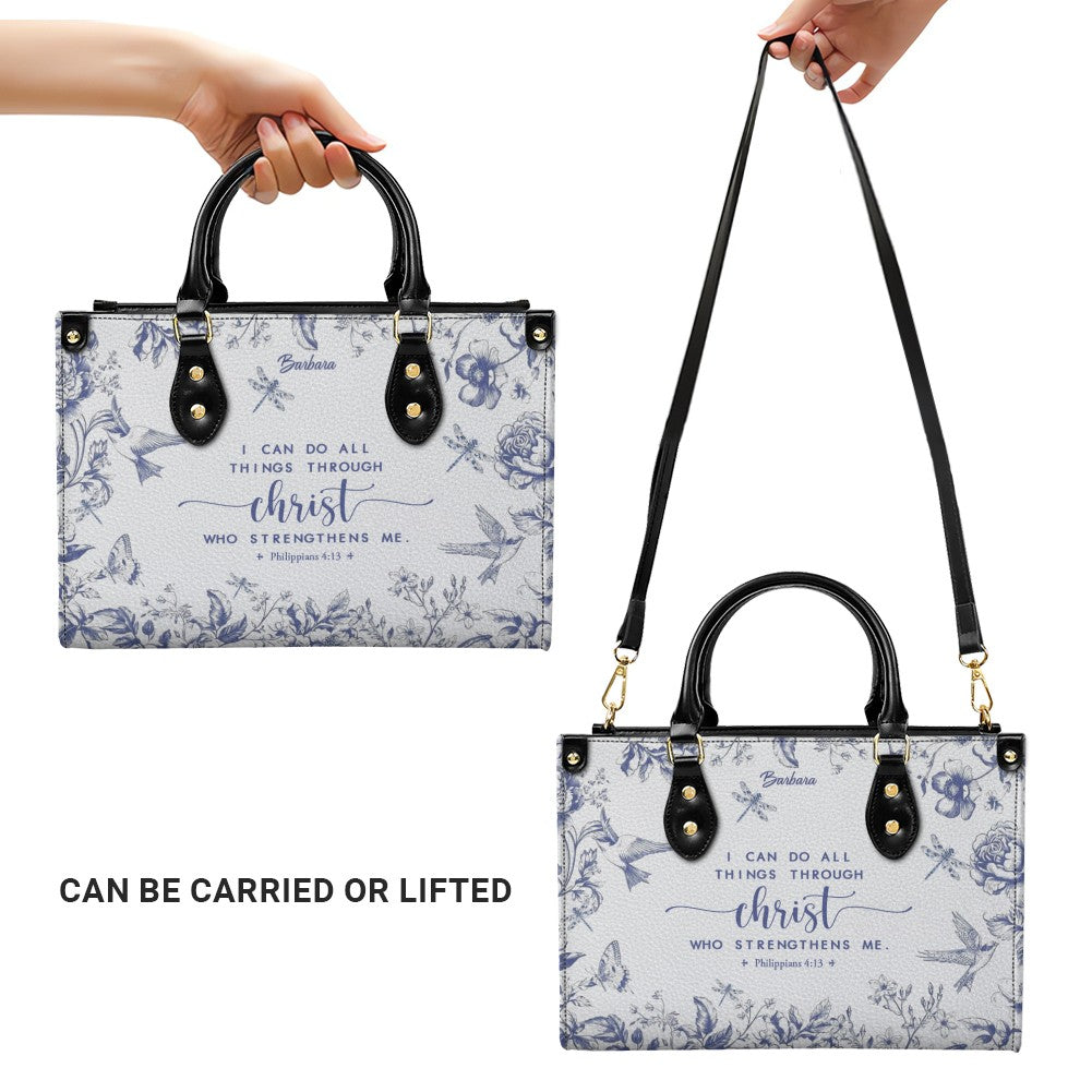 Personalized Bible Verse Leather Handbag