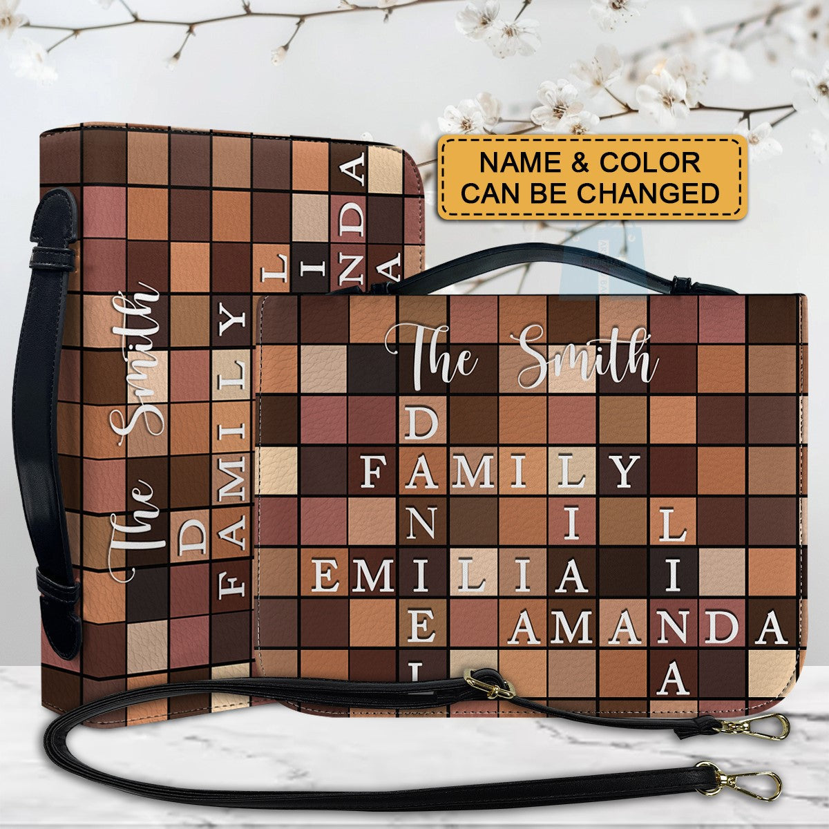 Custom Name Family Leather Bible Cover