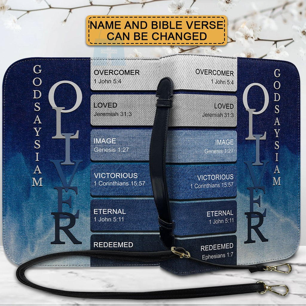 Personalized Name Meaning Denim Bible Cover