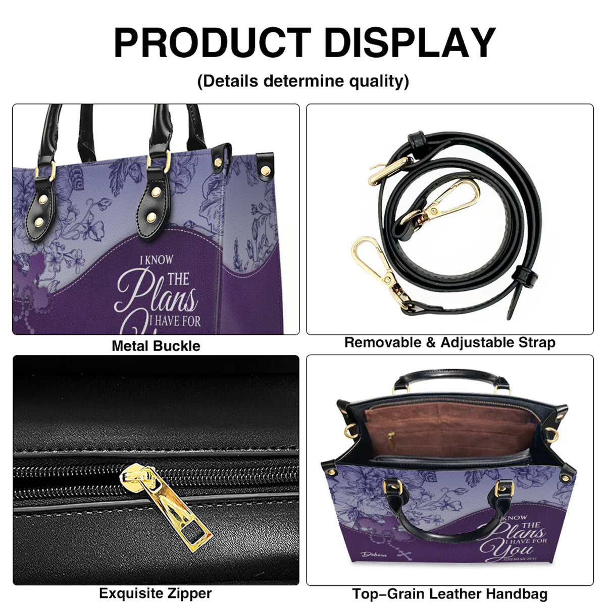 Personalized Christian Leather Handbag & Wallet