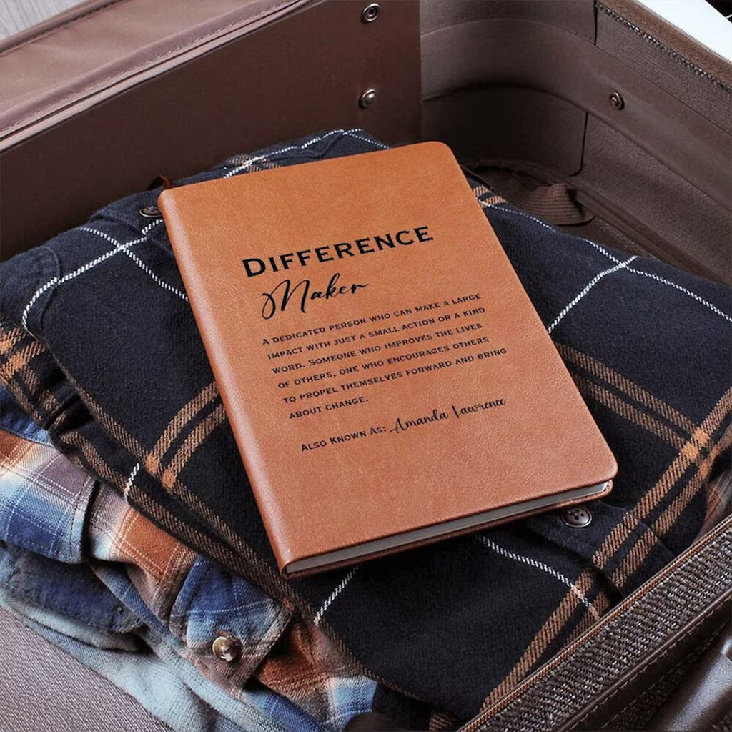 Personalized "Difference Maker" Leather Prayer Journal