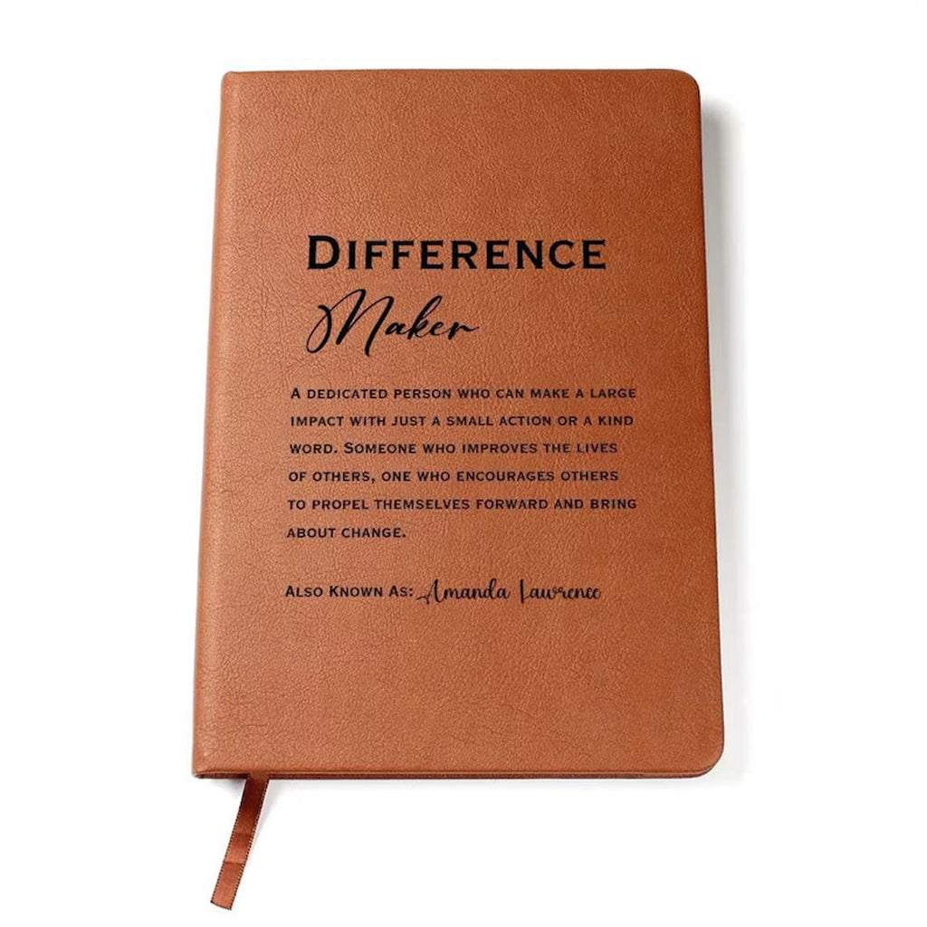 Personalized "Difference Maker" Leather Prayer Journal