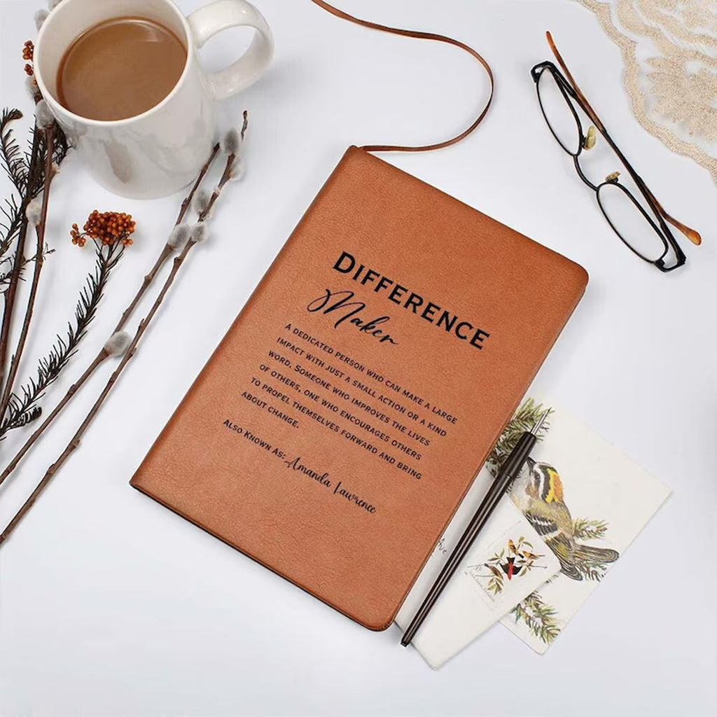 Personalized "Difference Maker" Leather Prayer Journal