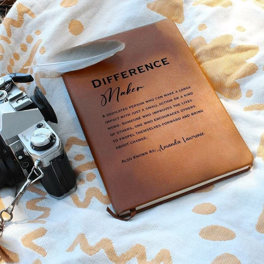 Personalized "Difference Maker" Leather Prayer Journal