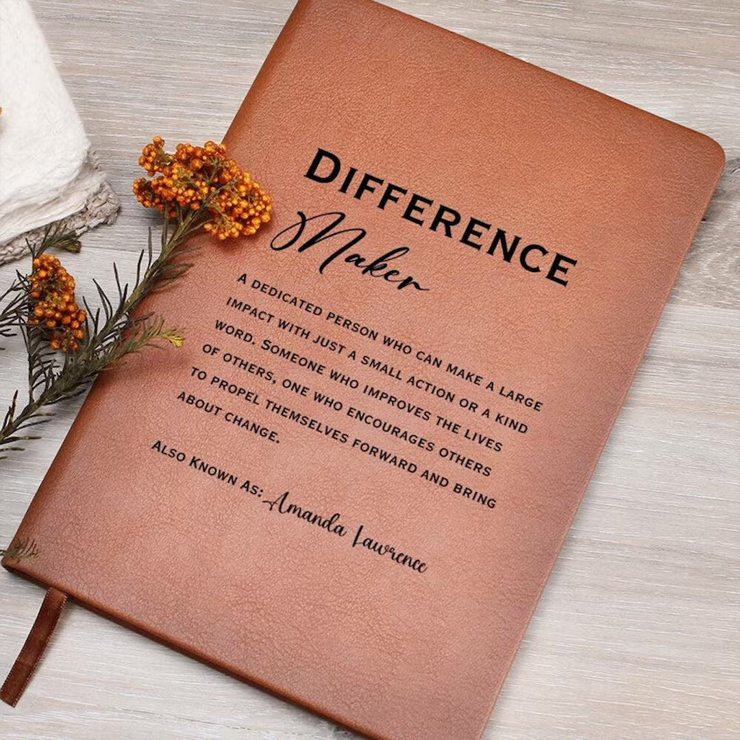 Personalized "Difference Maker" Leather Prayer Journal