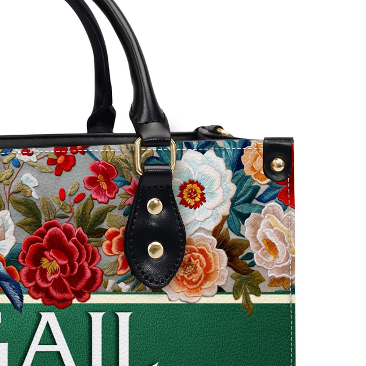 Personalized Sacred Name Purple Leather Handbag