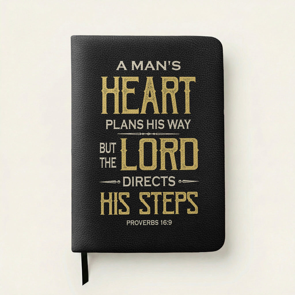 Guided Proverbs 16:9 Leather Prayer Journal