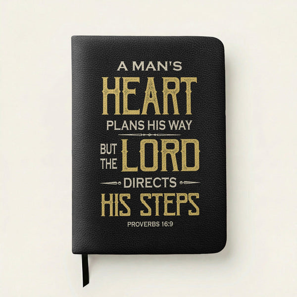 Guided Proverbs 16:9 Leather Prayer Journal