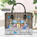 Personalized Faith Butterfly Leather Handbag
