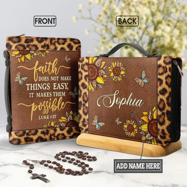 Personalized Sunflower Faith Bible Cover