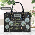 Faith Dandelion Dragonfly Leather Handbag