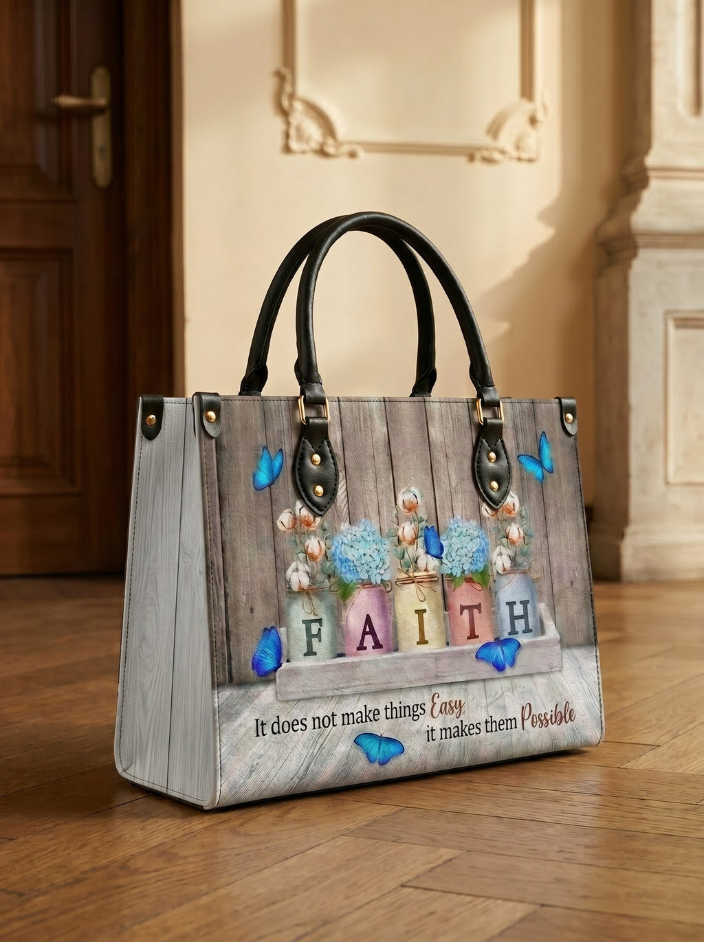 Faith Inspirational Leather Handbag