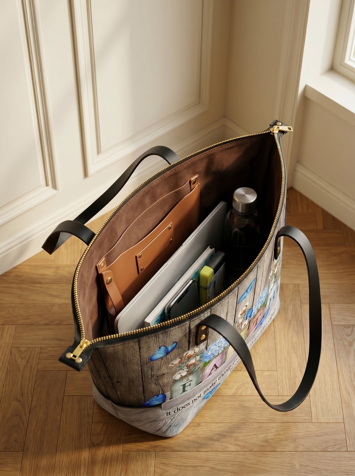 Faith Christian Leather Tote Bag
