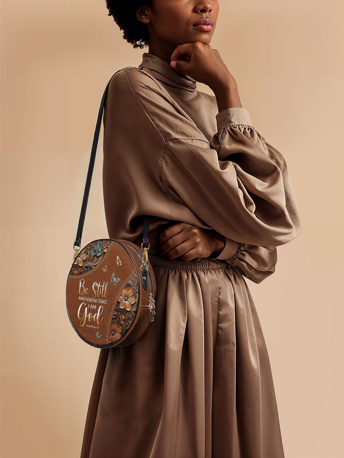 Psalm 46:10 Stillness Circle Crossbody Bag