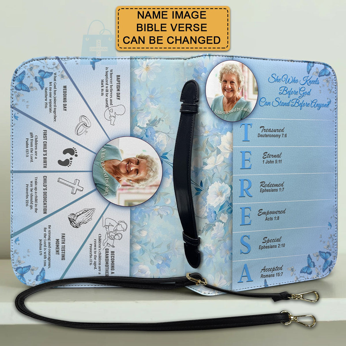 Personalized Faith Map Name Bible Cover