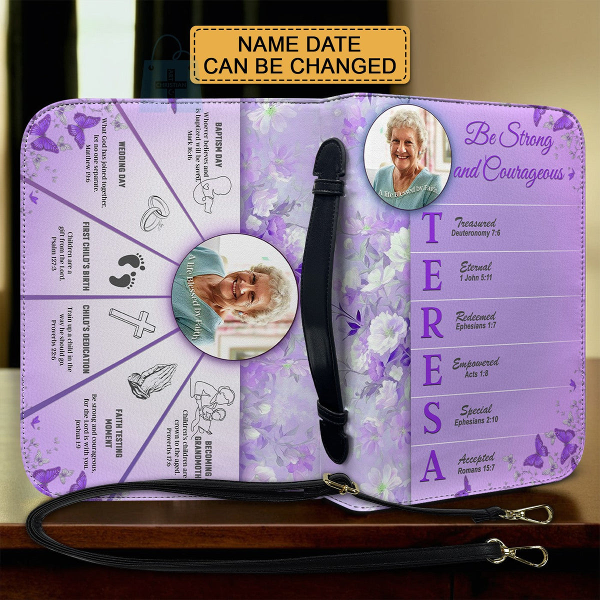 Personalized Faith Map Name Bible Cover
