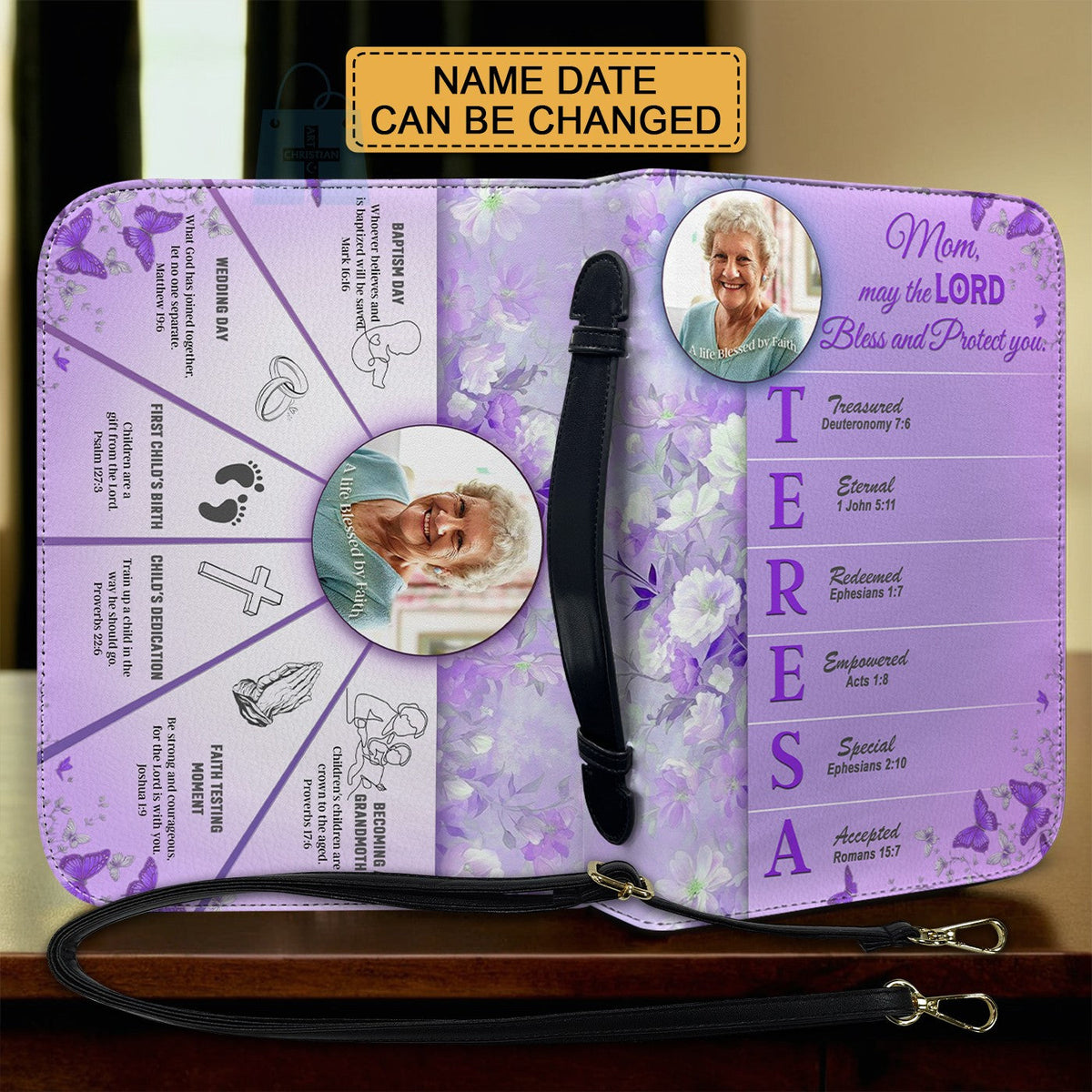 Personalized Faith Map Name Bible Cover
