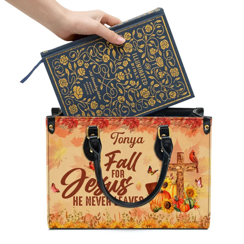 Fall For Jesus Cardinal & Sunflower Leather Bag