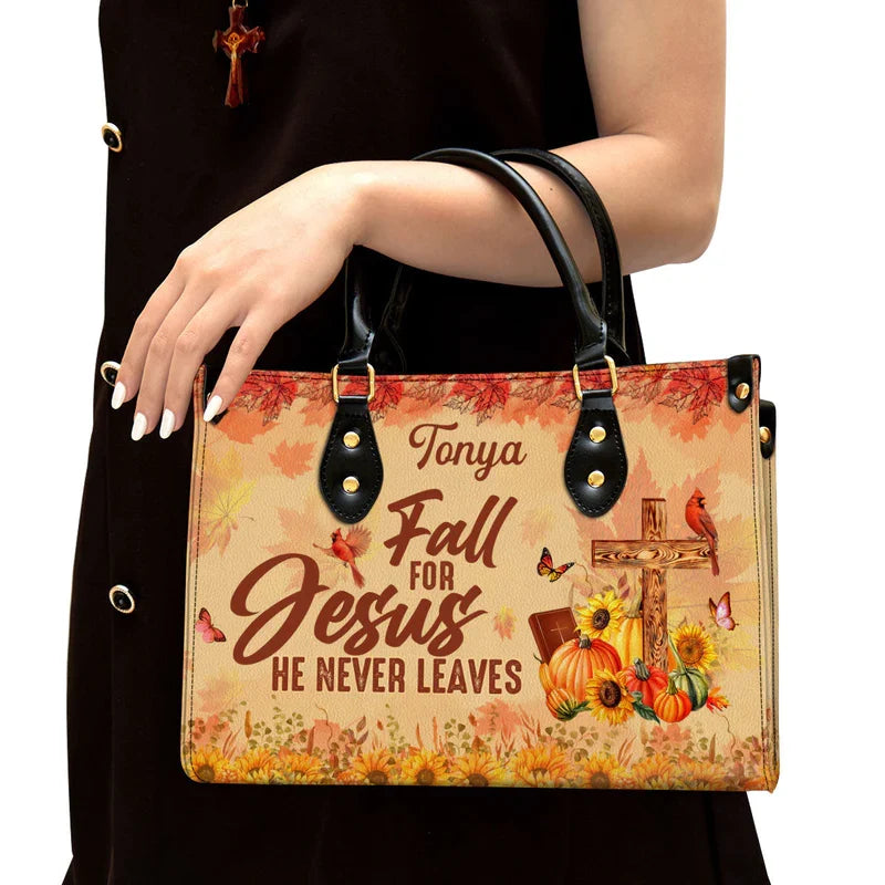 Fall For Jesus Cardinal & Sunflower Leather Bag