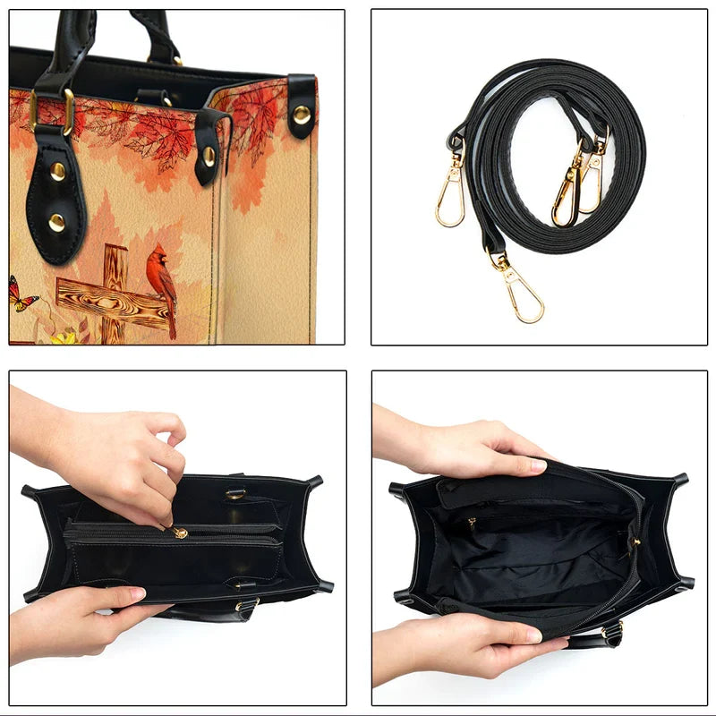 Fall For Jesus Cardinal & Sunflower Leather Bag